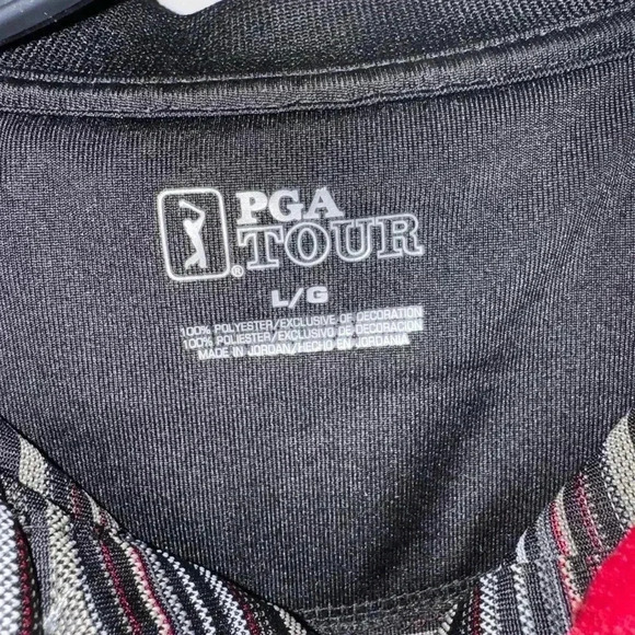 PGA tour polo shirts (2) in lot.striped 1-red 1-black size large - Picture 3 of 10